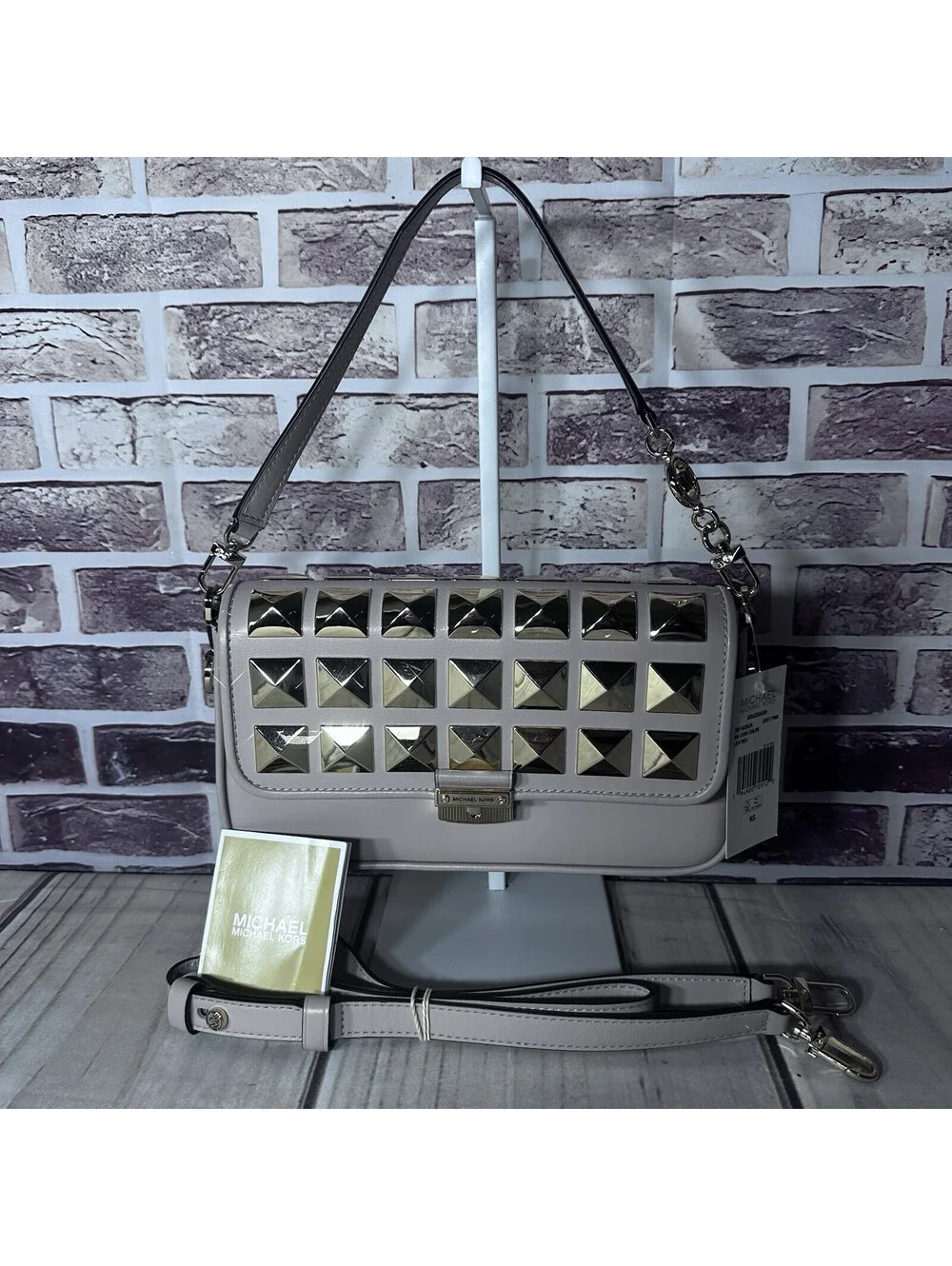 NWT Michael Kors BRADSHAW Studded Shoulder Convertible Bag Soft Pink ~ MK